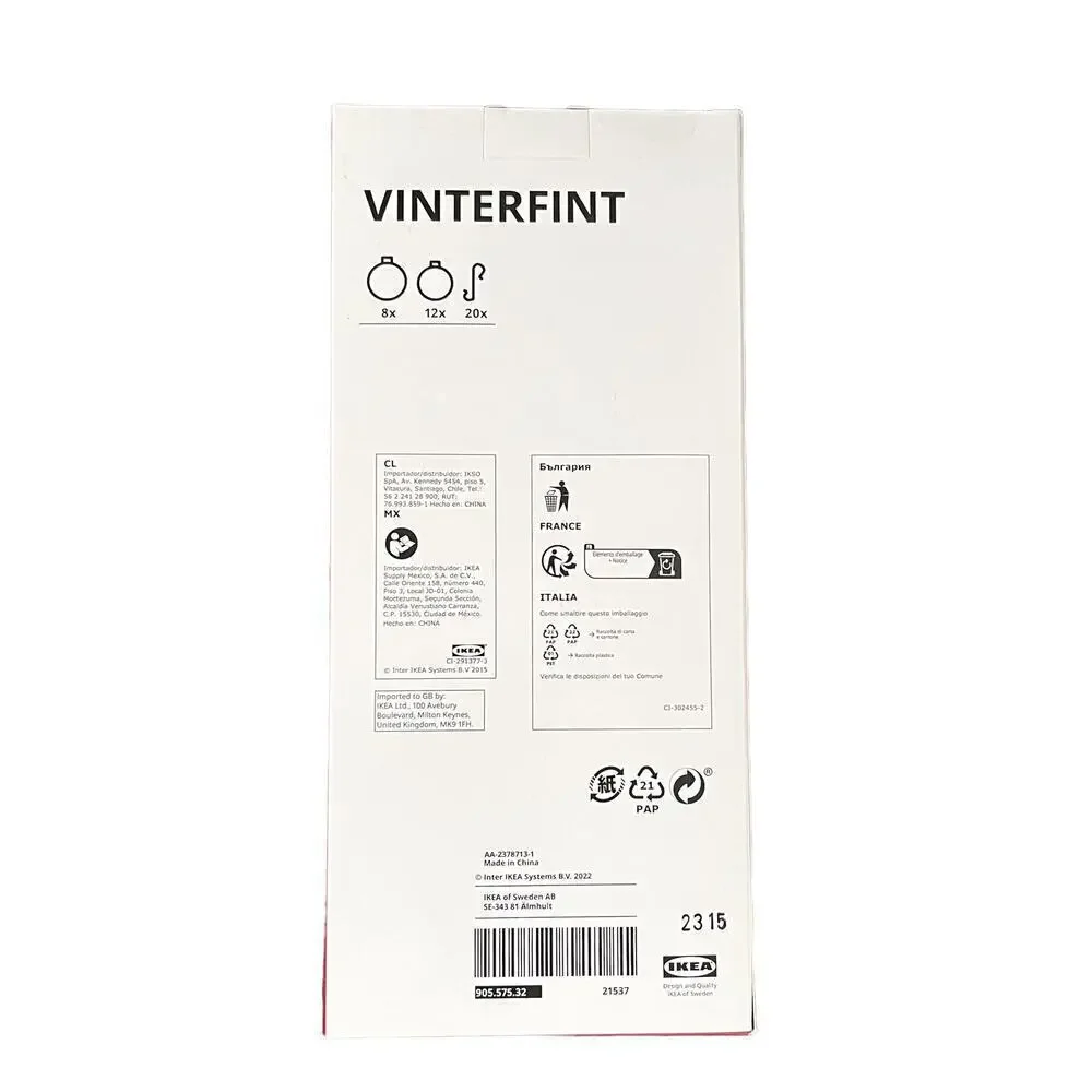 IKEA VINTERFINT 2023 Red Bauble Ornaments Set of (20)